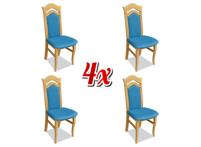 Suite 4x Chairs Lehn Design Seat Upholstery Solid Wood Dining room Group Chair