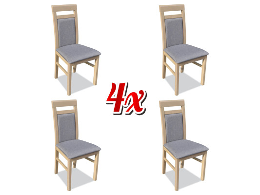 Group Chairs Suite Textile Fabric Wood Upholstered Dining room Chairs 4x Chair