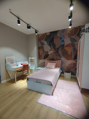 Childrens room Furniture Bed Dessert Clothes wardrobe Desk Chest of drawers with Mirror