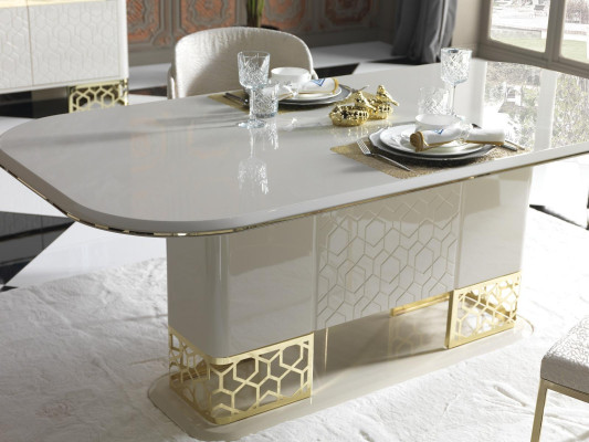 Modern Dining room Set Furniture Dining table 4x Chairs Sideboard Chest of drawers 6pcs