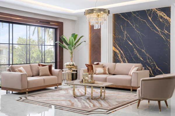 Luxury Sofa set 3+2+1 Seat Armchair Couch Upholstery Furniture Design 3pcs.
