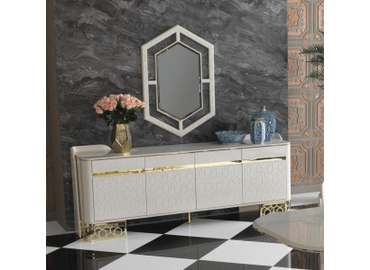 Sideboard Luxury Modern Design Living room High Quality Furniture Chest of drawers Mirror 2pcs