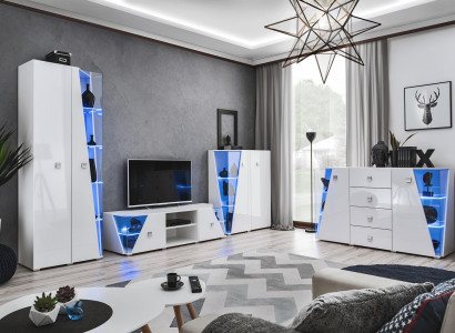Wall unit set luxury furnishings living room designer TV lowboard new display case