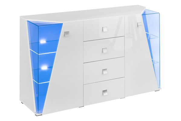 White TV Lowboard Furniture Suite Chest of drawers Wall unit Living room Set Modern
