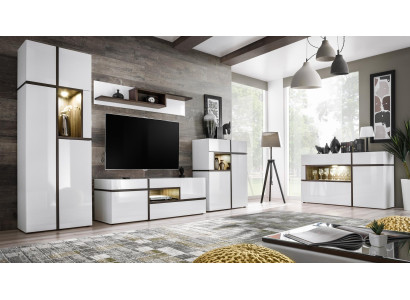 Set 5 pieces Living room TV Lowboard Wardrobe Wall units Wood Modern Furniture new