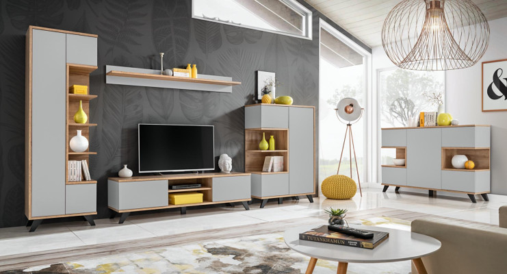 Living room Suite 5-piece luxury wall units Wood Furniture Set TV lowboard new