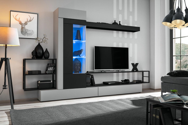 Modern Design Wall unit TV Lowboard Wood Wall Shelves Luxury Living room Furnishings