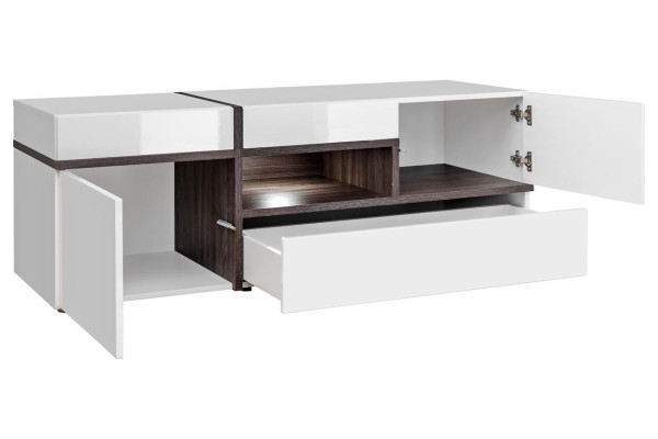 Modern wall unit set 4 pieces Living room White Wood Furniture Wardrobe TV lowboard