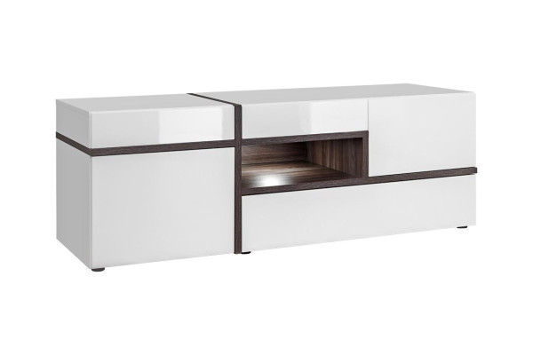 Modern wall unit set 4 pieces Living room White Wood Furniture Wardrobe TV lowboard