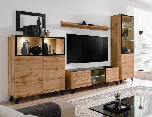 Living room Modern Set Display case Chest of drawers Wall units TV lowboard Design new
