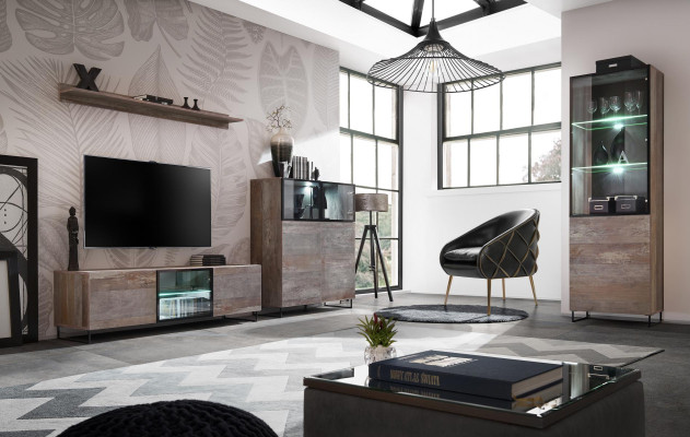 Modern Living room Set TV Lowboard Design Furnishings Display case new Wood Furniture