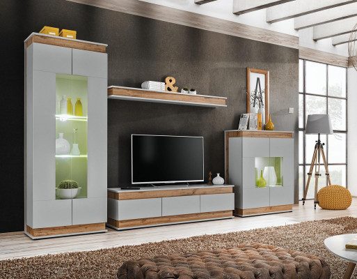 Luxury Modern Living room Set 4 pieces. Wall unit Display case Shelf Wood Möbe new