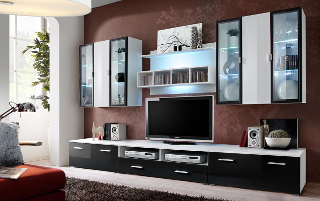 Modern Design Wall unit TV Lowboard Wood Living room Furniture TV Furnishings