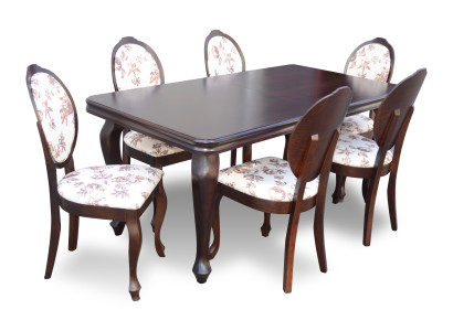 Armchair Dining table Table Wood Dining room Suite + 6x Chair Set Chairs 7pcs. new