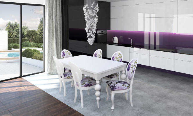 Designer Table with 6 Chairs Chair Set Wood Tables Dining room Suite