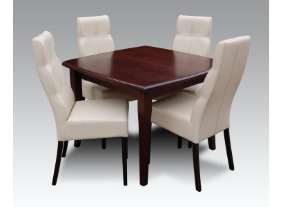 Luxury Dining room Set Suite 5pcs Brown Wood Furniture 4xChair Table Style Modern new