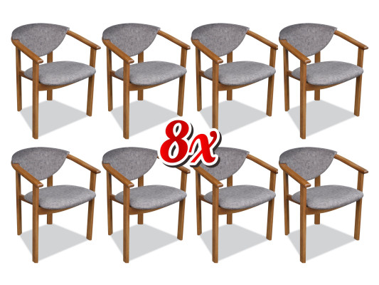 Set Suite Seat Upholstery Living room Design Dining Chair Room Group 8x Chairs