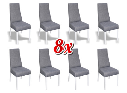 Dining room 8x Chairs Chair Set Armchair Kitchen new Design Upholstery Leather Textile Furniture