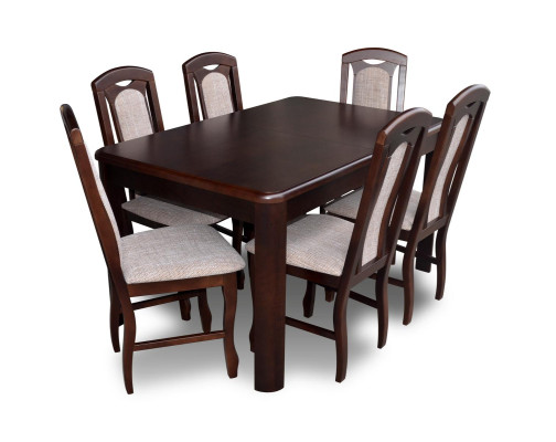 Classic Dining room Furniture Dining Set Table Wood Complete Set 7pcs. Dining set
