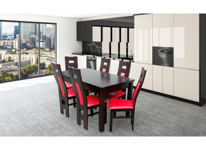 Complete Set Dining table + 6 Chairs Dining room Set Wooden Tables Dining Group Table 7 pieces