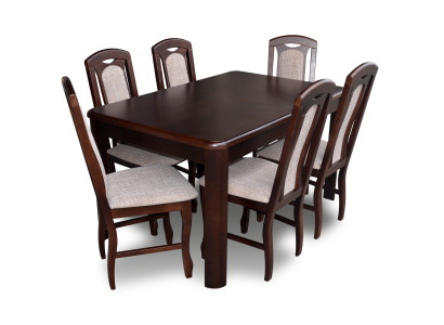 6x Chairs + Table Dining room set XXL Set Chair Sets Wood Table