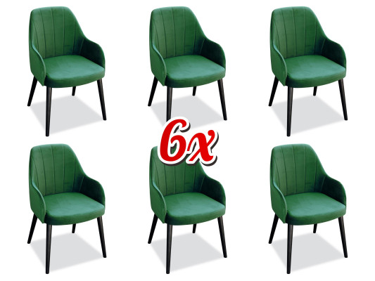 Dining room Chair Chairs Seat Solid Modern Wood Armchair Set 6x Luxury Restaurant
