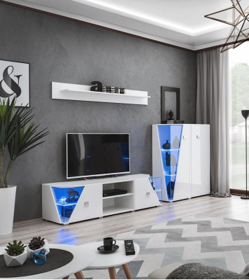 Living room Set Wall shelf TV lowboard Wall unit Modern Display case Design 3pcs.new