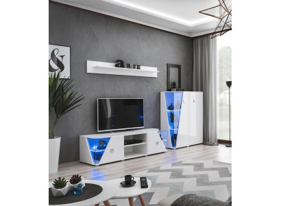 Living room Set Wall shelf TV lowboard Wall unit Modern Display case Design 3pcs.new