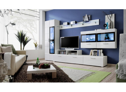 Wall unit Luxury Set Living room TV Stand Display case Wood wall cabinet new