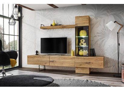 Wall unit Designer Living room Set Lowboard Wall shelf TV Lowboard new Furniture
