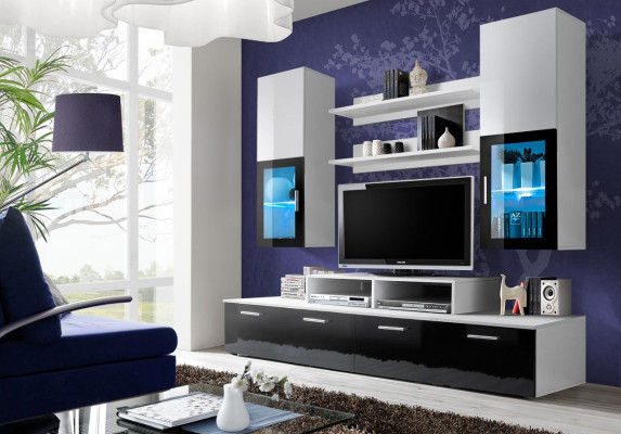 Wall unit Complete TV Lowboard Luxury Wall Cabinet Furnishings Modern Designer