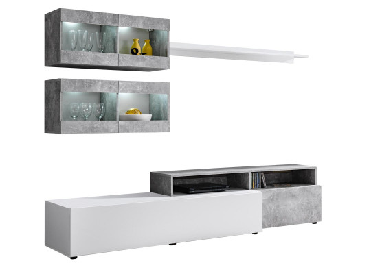 Modern Wall unit Gray Luxury Wall Cabinet Living room TV Stand Furniture