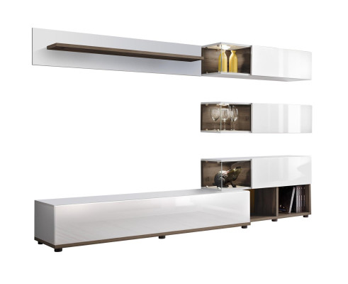 Wall unit Design Wall shelf TV Lowboard Shelf Living room Wood Furnishings