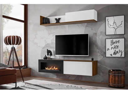 Living room TV stand with fireplace Wall unit Wall shelf Wood Furniture new