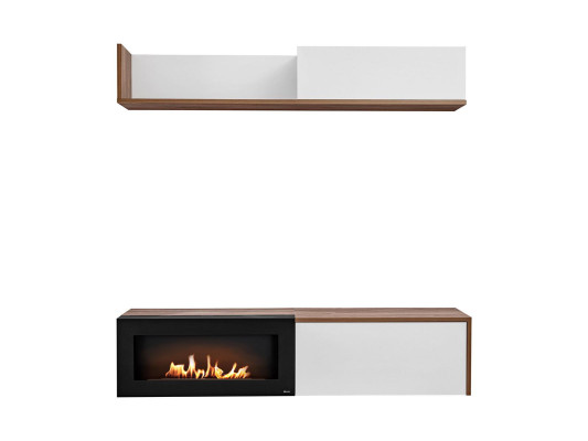 Living room TV stand with fireplace Wall unit Wall shelf Wood Furniture new