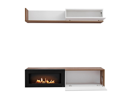 Living room TV stand with fireplace Wall unit Wall shelf Wood Furniture new
