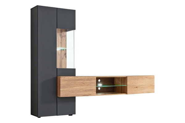 Gray Complete Wall unit Luxury Designer Shelf Living room new Furnishings