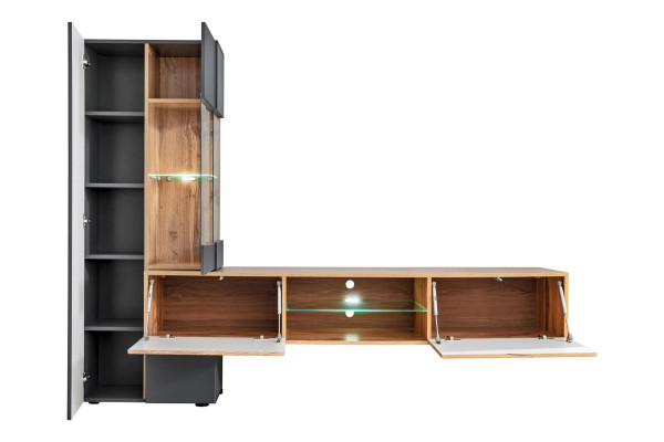 Gray Complete Wall unit Luxury Designer Shelf Living room new Furnishings