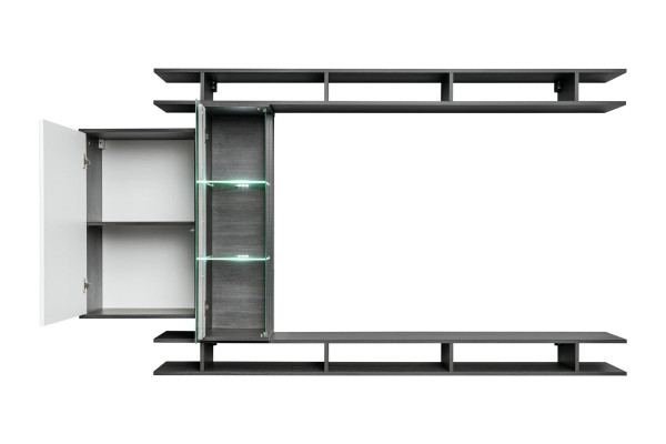 Modern Wall unit Gray Designer Living room Furniture Wood wall cabinet