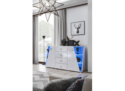 Designer White Chest of drawers Furnishings Living room Luxury Wood Furniture Modern new