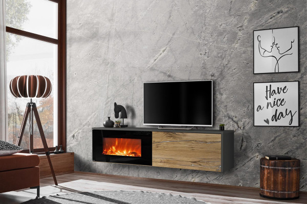 Modern TV Stand with Fireplace Luxury Living room new Design Furniture Wood