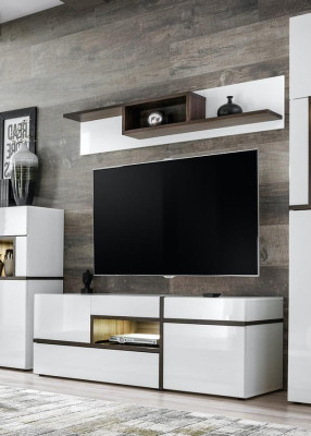 Living room Wall unit TV Lowboard Shelf Luxury Design Set Modern Furniture new