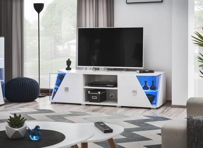 Wall unit TV Stand Wood Luxury Modern Furniture White Living room new