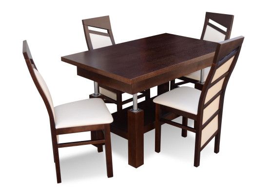 Design Dining room Set Suite 5pcs Wood Furniture Kitchens 4x Chair Table Armchairs