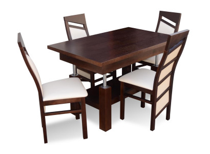 Design Dining room Set Suite 5pcs Wood Furniture Kitchens 4x Chair Table Armchairs