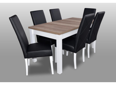 Complete Dining table 6 Chairs Dining room Set Ess Group Wood Leather Table Tables 7pcs