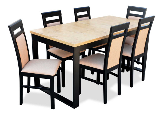 Modern Dining table Table Wood Dining room Suite 6x Chairs Set 7 pcs. set