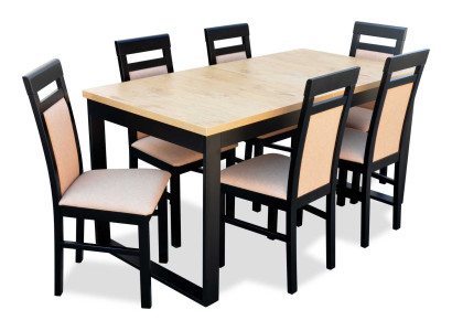 Modern Dining table Table Wood Dining room Suite 6x Chairs Set 7 pcs. set