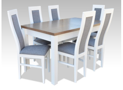 Luxury Dining room Set Suite 7pcs White Wood Furniture Chest of drawers 6x Chair Table Group
