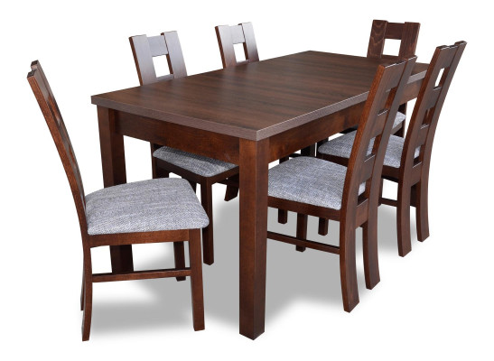 Designer Furniture Wood Table Seat Dining Room 6x Chairs 7pcs. Set Suite Real wood
